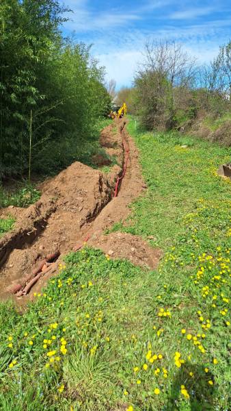 Mise en place d'un système de vidéosurveillance transmis par de la fibre optique en haute résolution au Camping La Plage Fleurie vers Aubenas, Ardèche